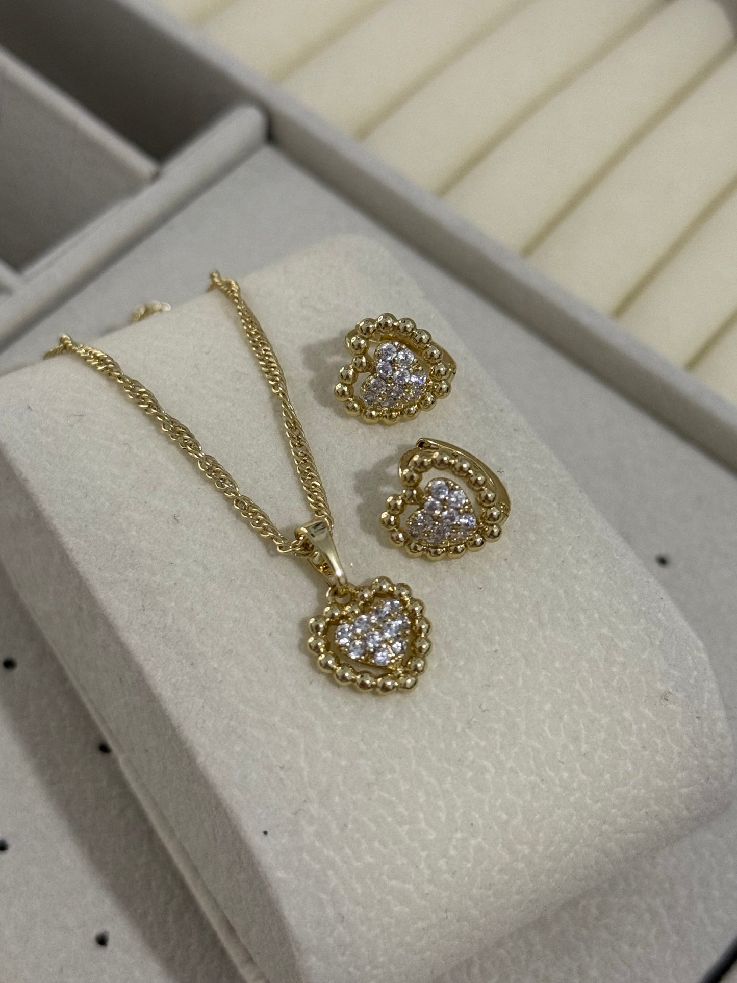 Conjunto oro lamino 14k