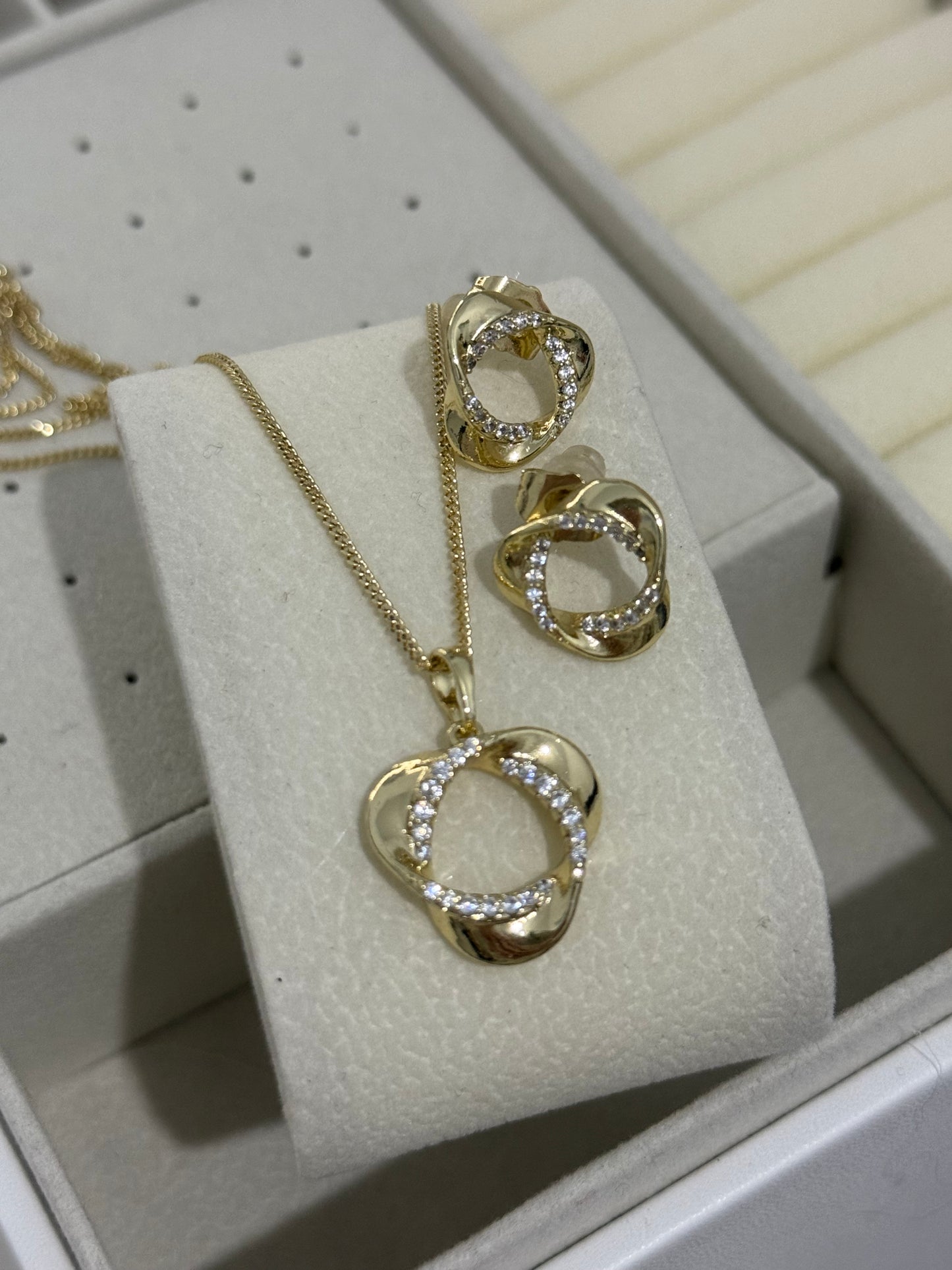 Conjunto oro lamino 14k