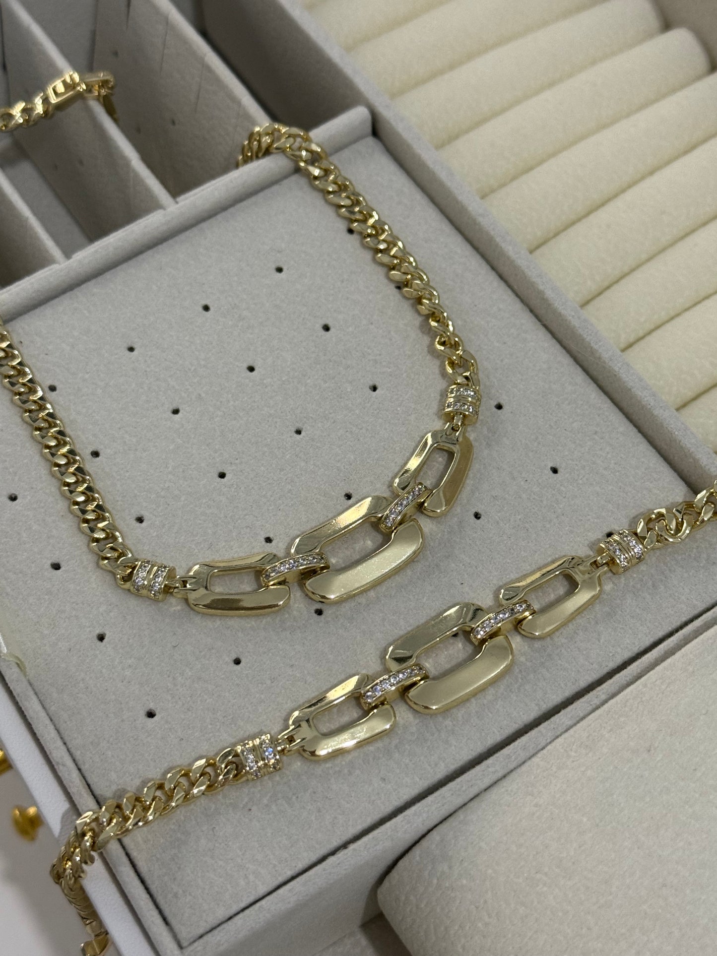 Conjunto oro lamino 14k