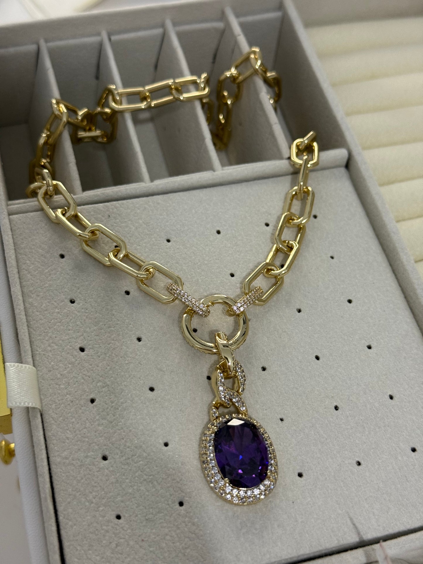 Collar piedra lila 50cm