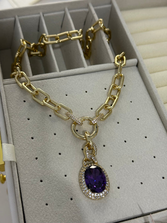 Collar piedra lila 50cm