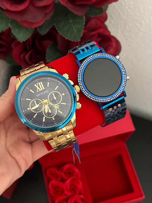 Pack pareja gold blue