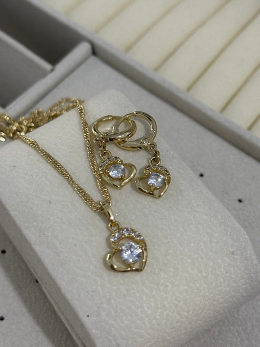 Conjunto oro lamino 14k