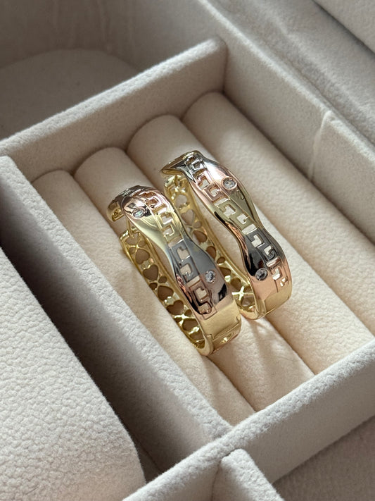 Aretes tricolor modelo 002