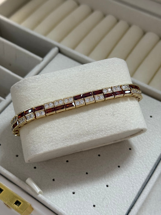 Pulsera 14k modelo 020 (burdeos)