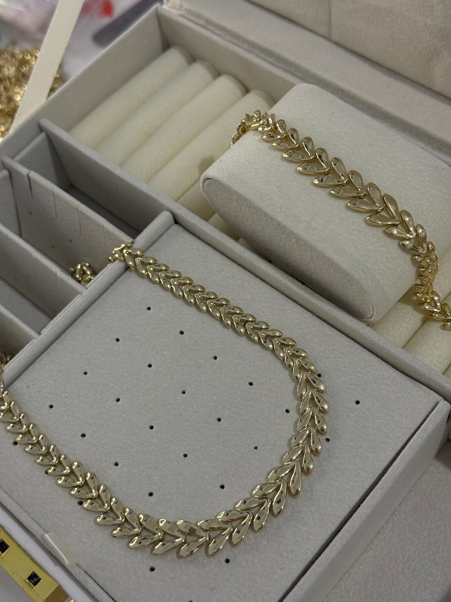 Conjunto oro lamino 14k